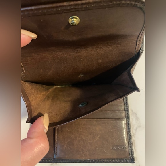 COACH VINTAGE SONOMA BROWN PEBBLE LEATHER COMPACT CLUTCH - Picture 6 of 10